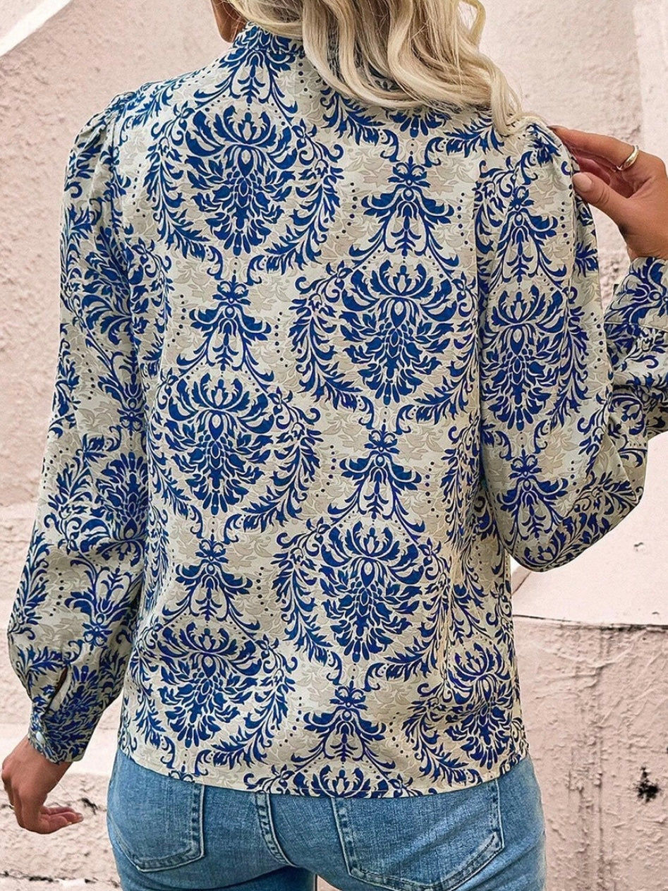 Antiqued Blue Blouse