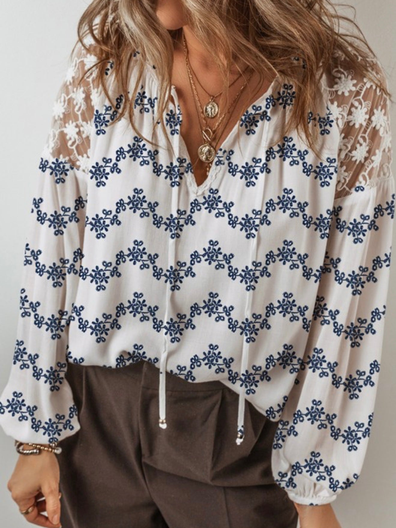 Indigo Bloom Blouse