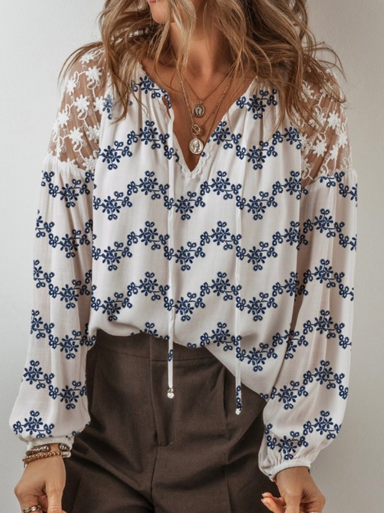 Indigo Bloom Blouse