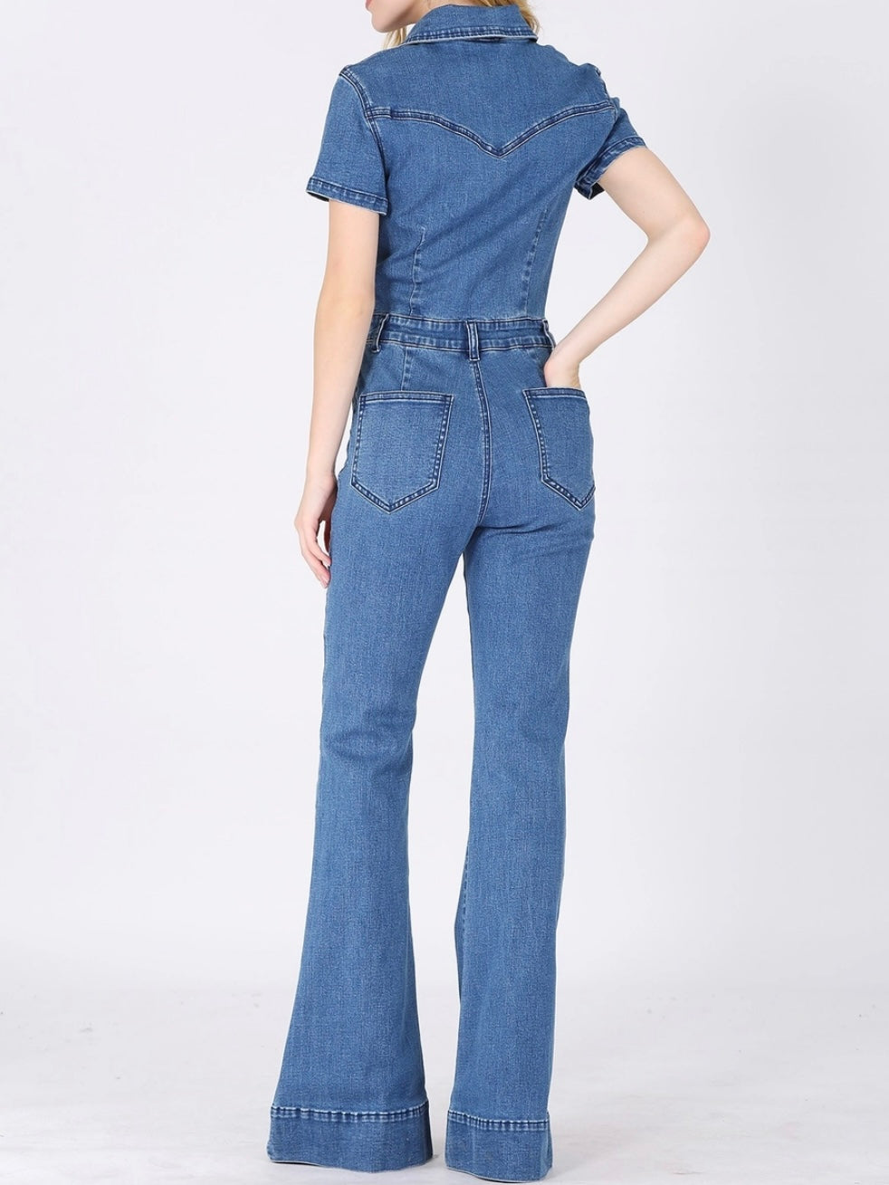 Denim Bell Bottom Jumpsuit