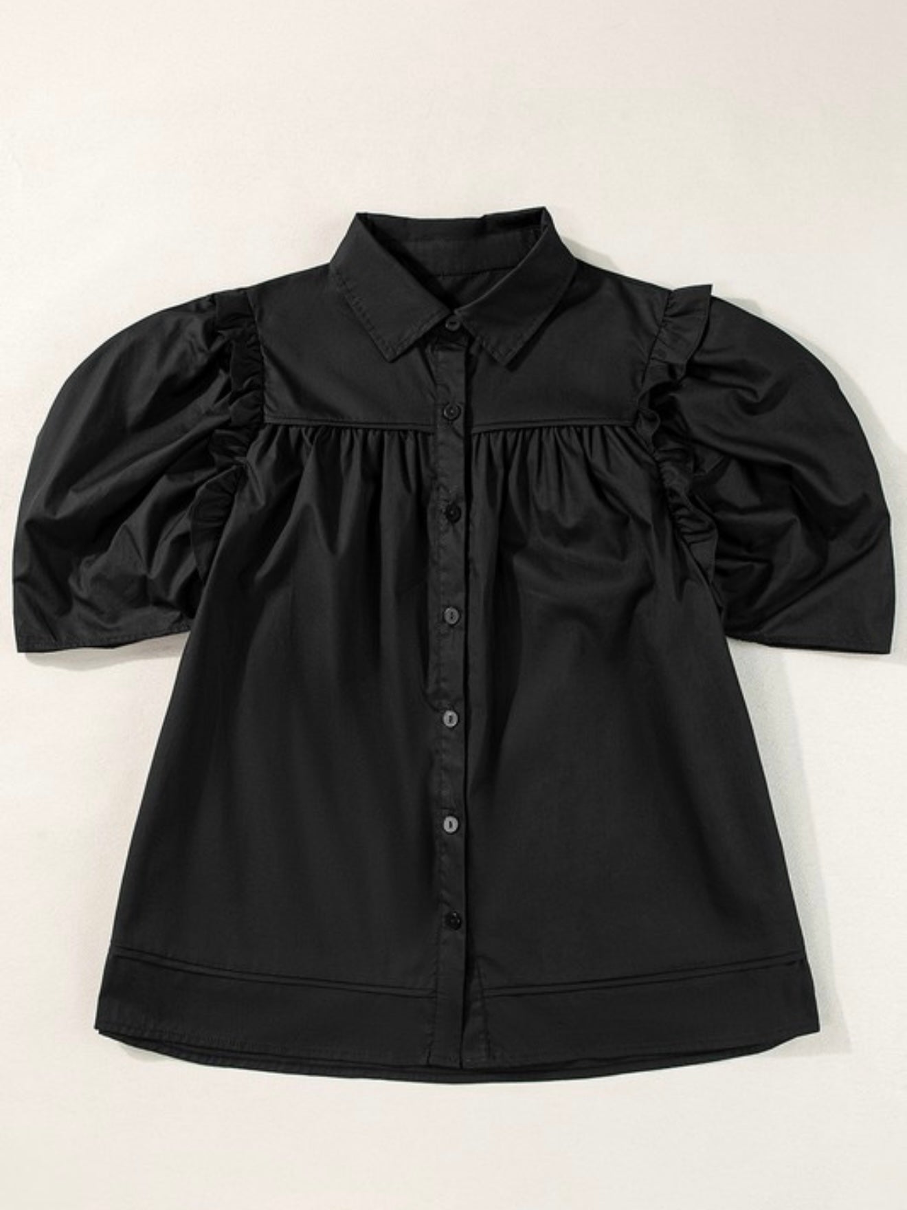 Chic Noir Poplin Top
