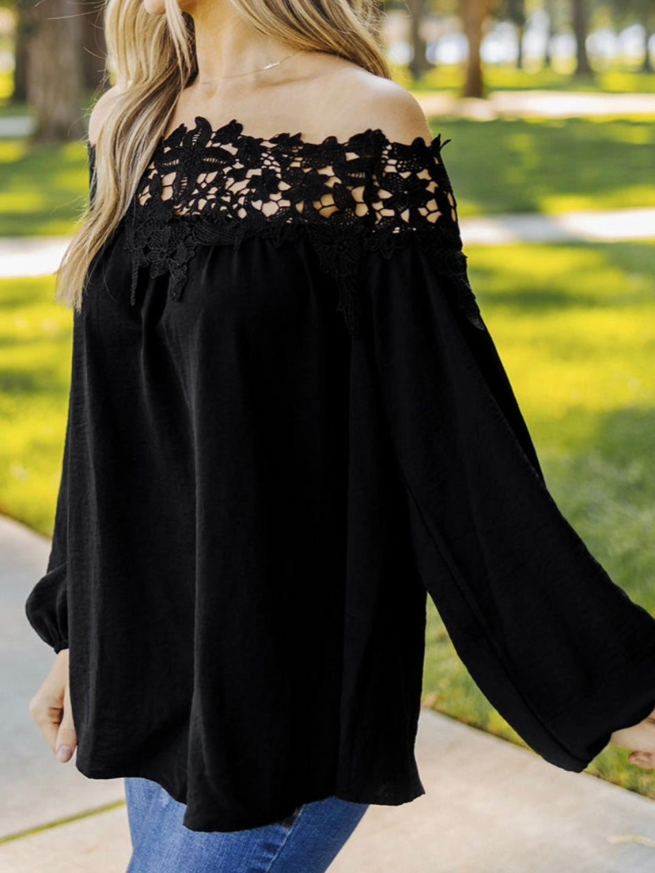 Midnight Off Shoulder Top