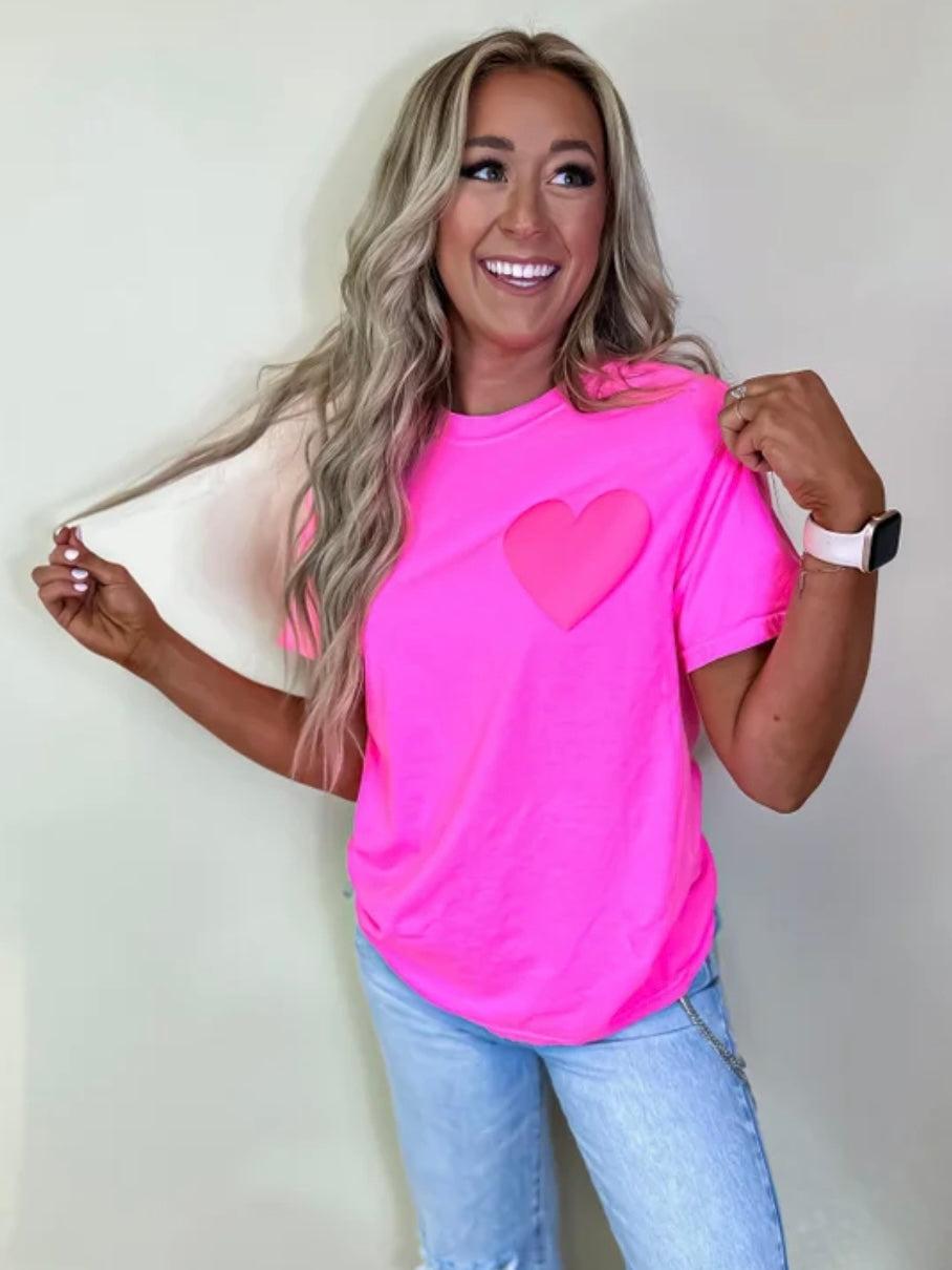 Pink Puff Heart Tee