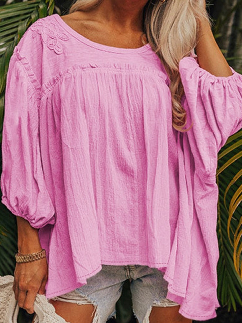 Monaco Pink Boho Blouse