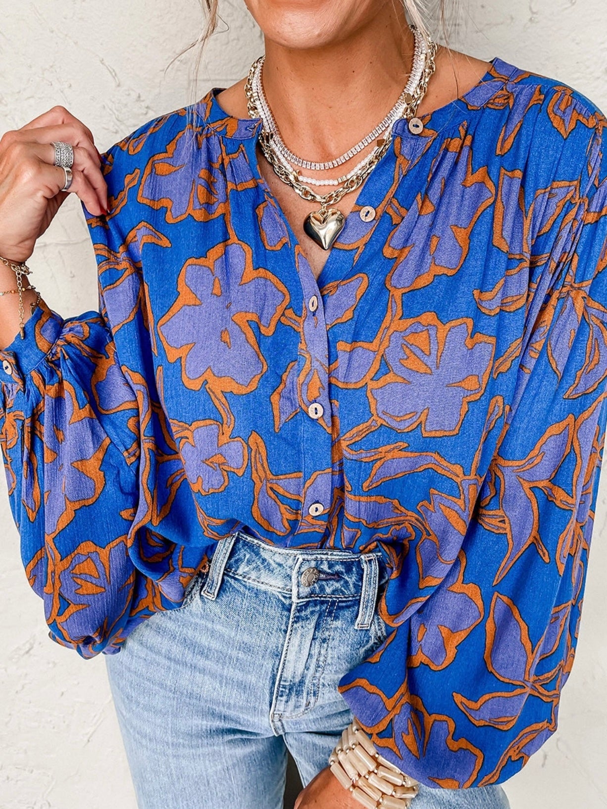 Cobalt Bloom Blouse