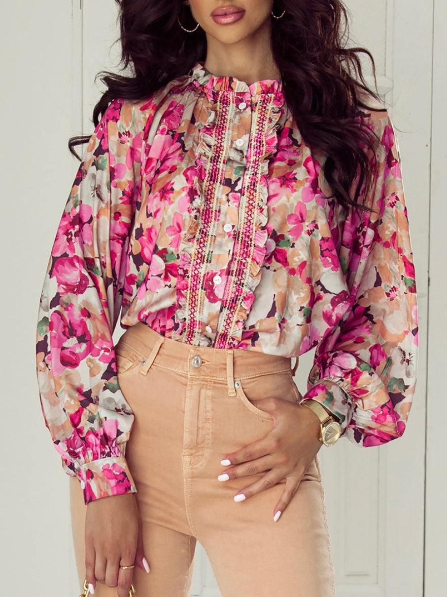 Floral Muse Ruffle Blouse