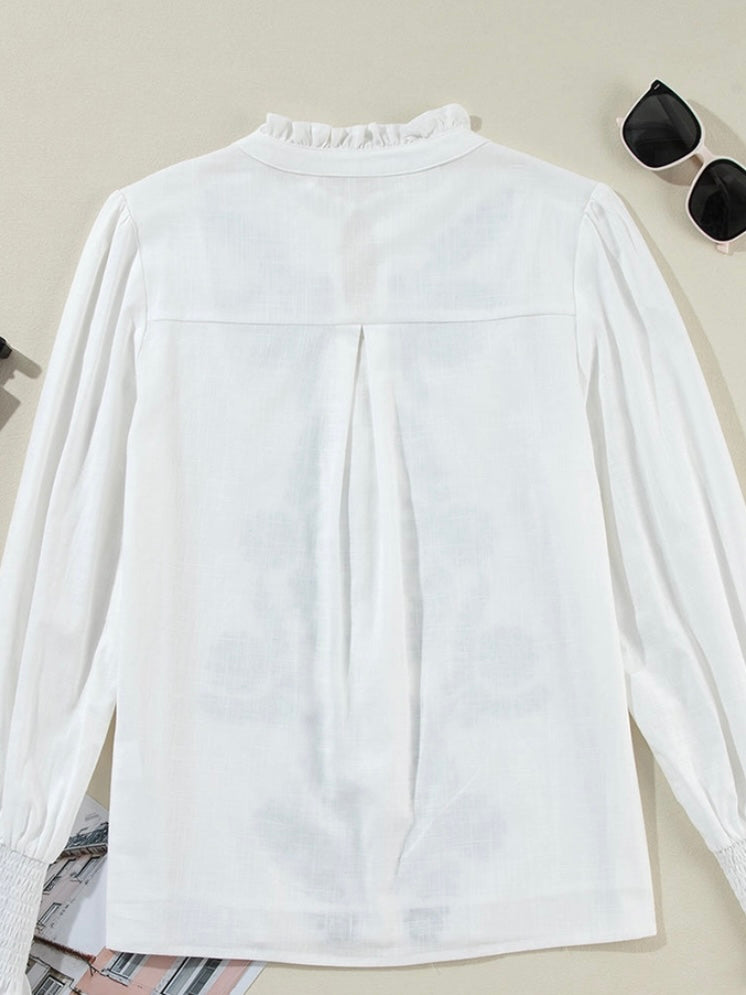 White to Black Embroider Top