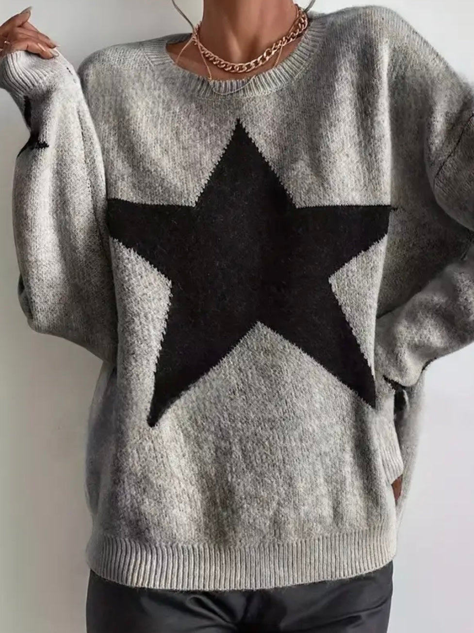 Falling Black Star Sweater